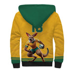 Custom Australia Rugby Sherpa Hoodie Wallabies Mascot Sporty Style - Aussie Hoodie