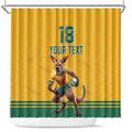 Custom Australia Rugby Shower Curtain Wallabies Mascot Sporty Style - Aussie Hoodie