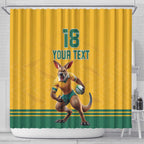 Custom Australia Rugby Shower Curtain Wallabies Mascot Sporty Style - Aussie Hoodie