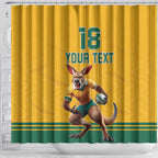 Custom Australia Rugby Shower Curtain Wallabies Mascot Sporty Style - Aussie Hoodie