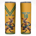 Custom Australia Rugby Skinny Tumbler Wallabies Mascot Sporty Style - Aussie Hoodie