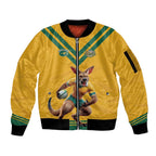 Custom Australia Rugby Sleeve Zip Bomber Jacket Wallabies Mascot Sporty Style - Aussie Hoodie