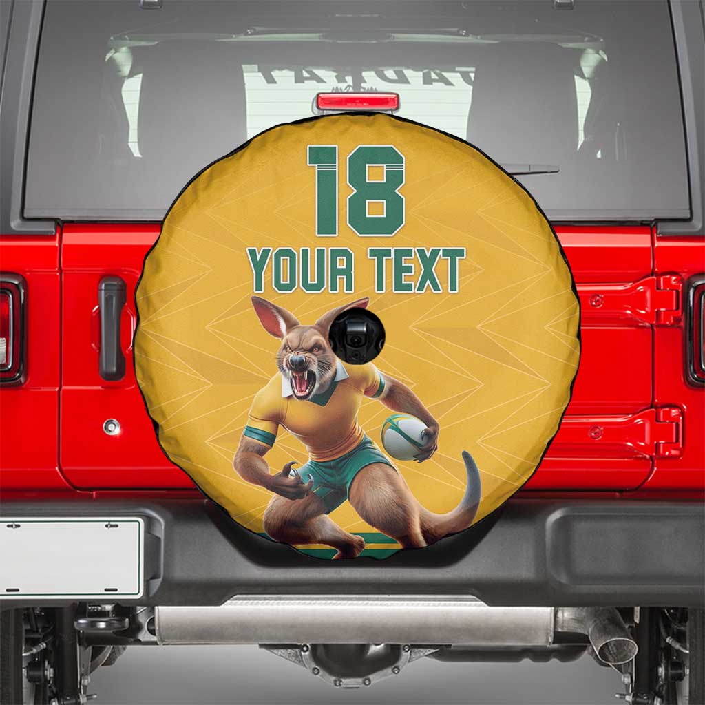 Custom Australia Rugby Spare Tire Cover Wallabies Mascot Sporty Style - Aussie Hoodie