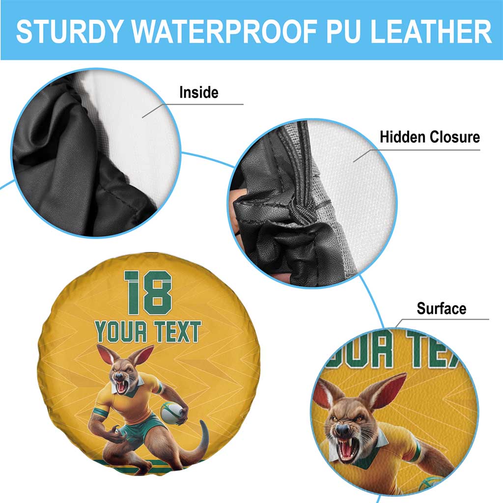 Custom Australia Rugby Spare Tire Cover Wallabies Mascot Sporty Style - Aussie Hoodie