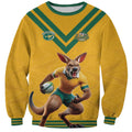 Custom Australia Rugby Sweatshirt Wallabies Mascot Sporty Style - Aussie Hoodie