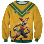 Custom Australia Rugby Sweatshirt Wallabies Mascot Sporty Style - Aussie Hoodie