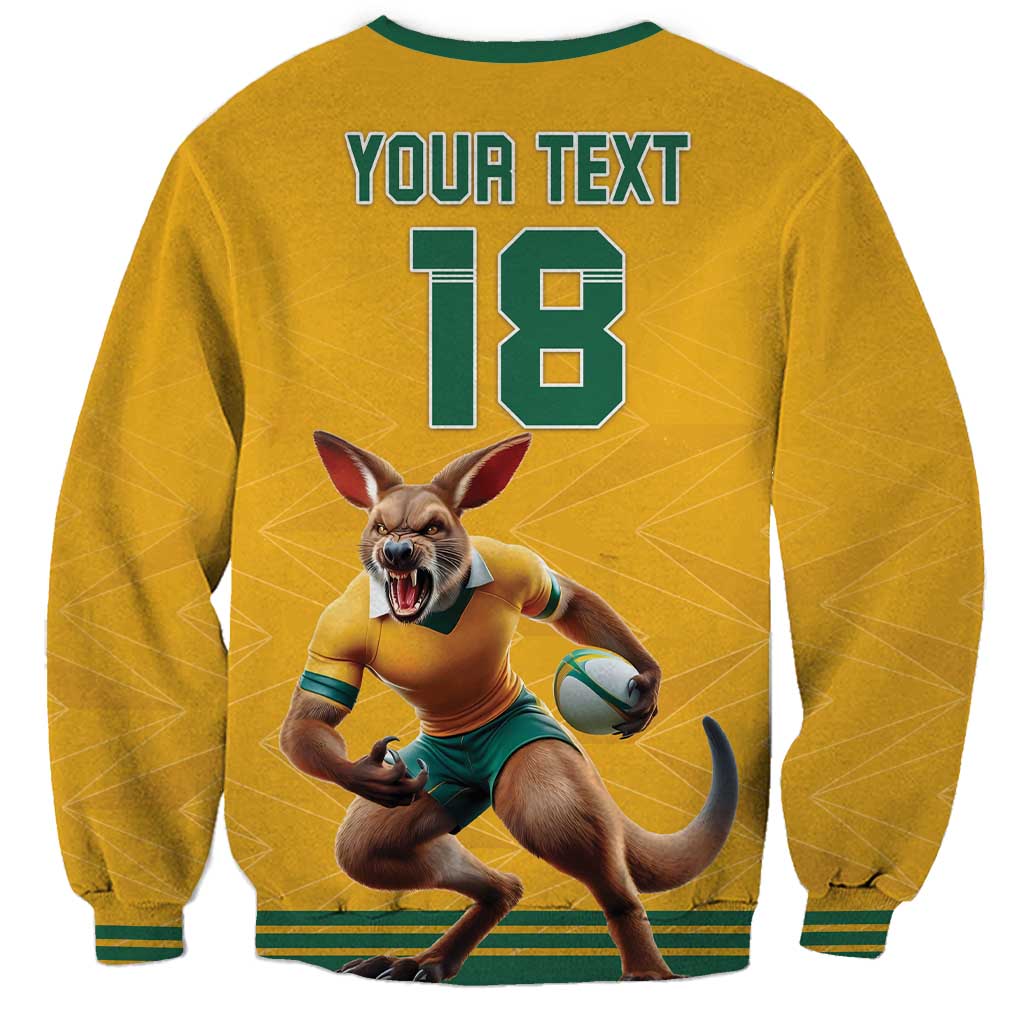 Custom Australia Rugby Sweatshirt Wallabies Mascot Sporty Style - Aussie Hoodie
