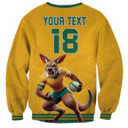 Custom Australia Rugby Sweatshirt Wallabies Mascot Sporty Style - Aussie Hoodie