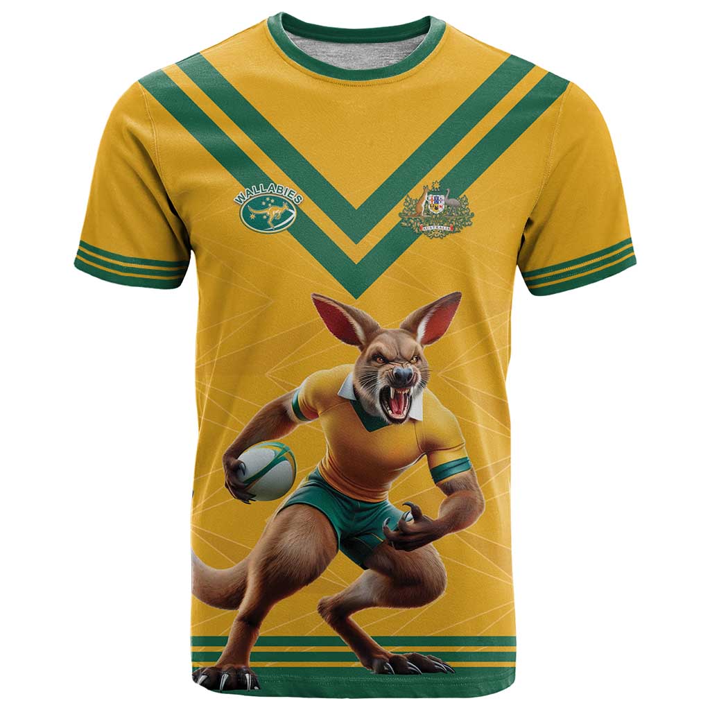 Custom Australia Rugby T Shirt Wallabies Mascot Sporty Style - Aussie Hoodie