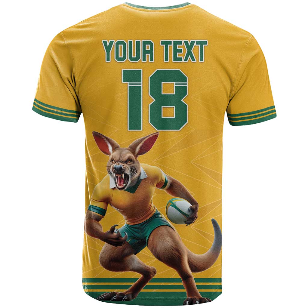 Custom Australia Rugby T Shirt Wallabies Mascot Sporty Style - Aussie Hoodie