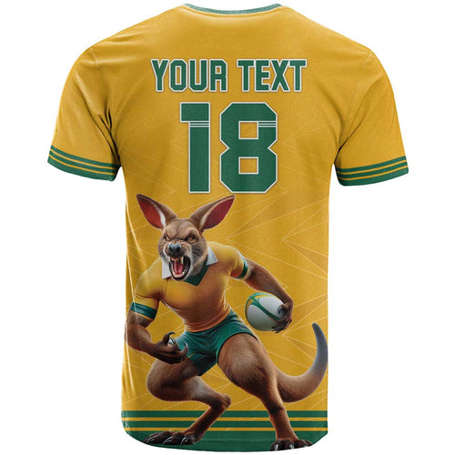 Custom Australia Rugby T Shirt Wallabies Mascot Sporty Style - Aussie Hoodie