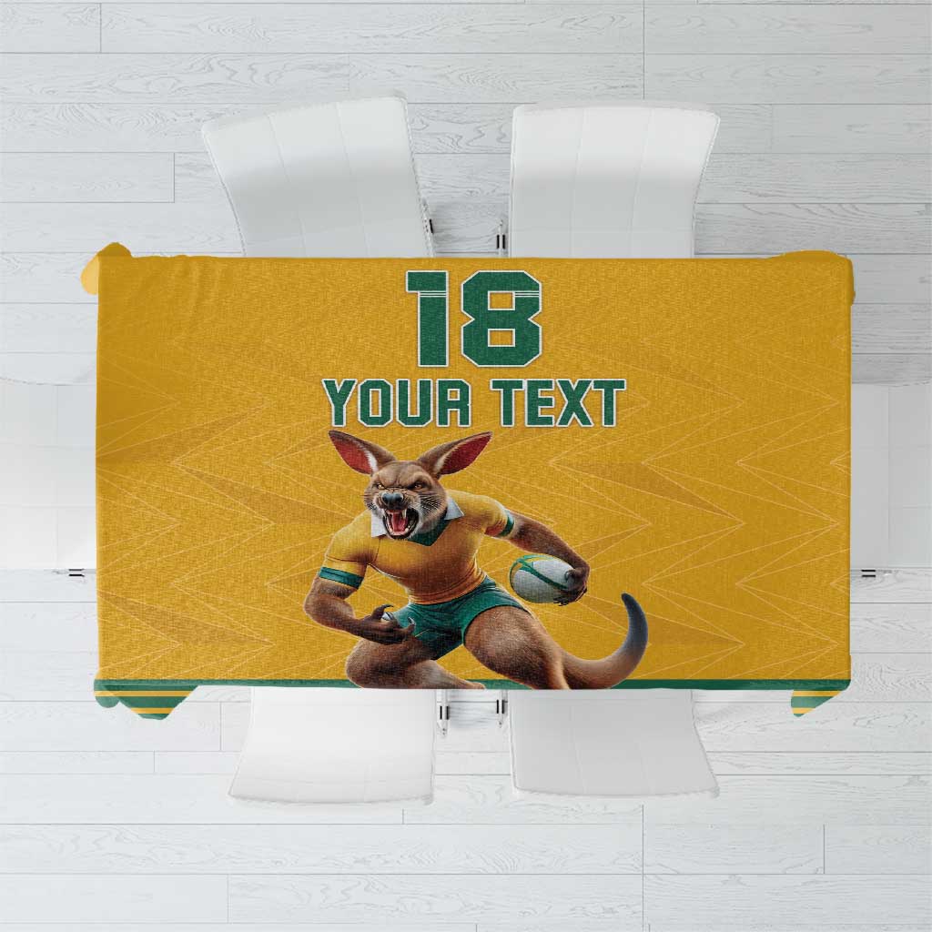 Custom Australia Rugby Tablecloth Wallabies Mascot Sporty Style - Aussie Hoodie