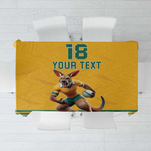 Custom Australia Rugby Tablecloth Wallabies Mascot Sporty Style - Aussie Hoodie
