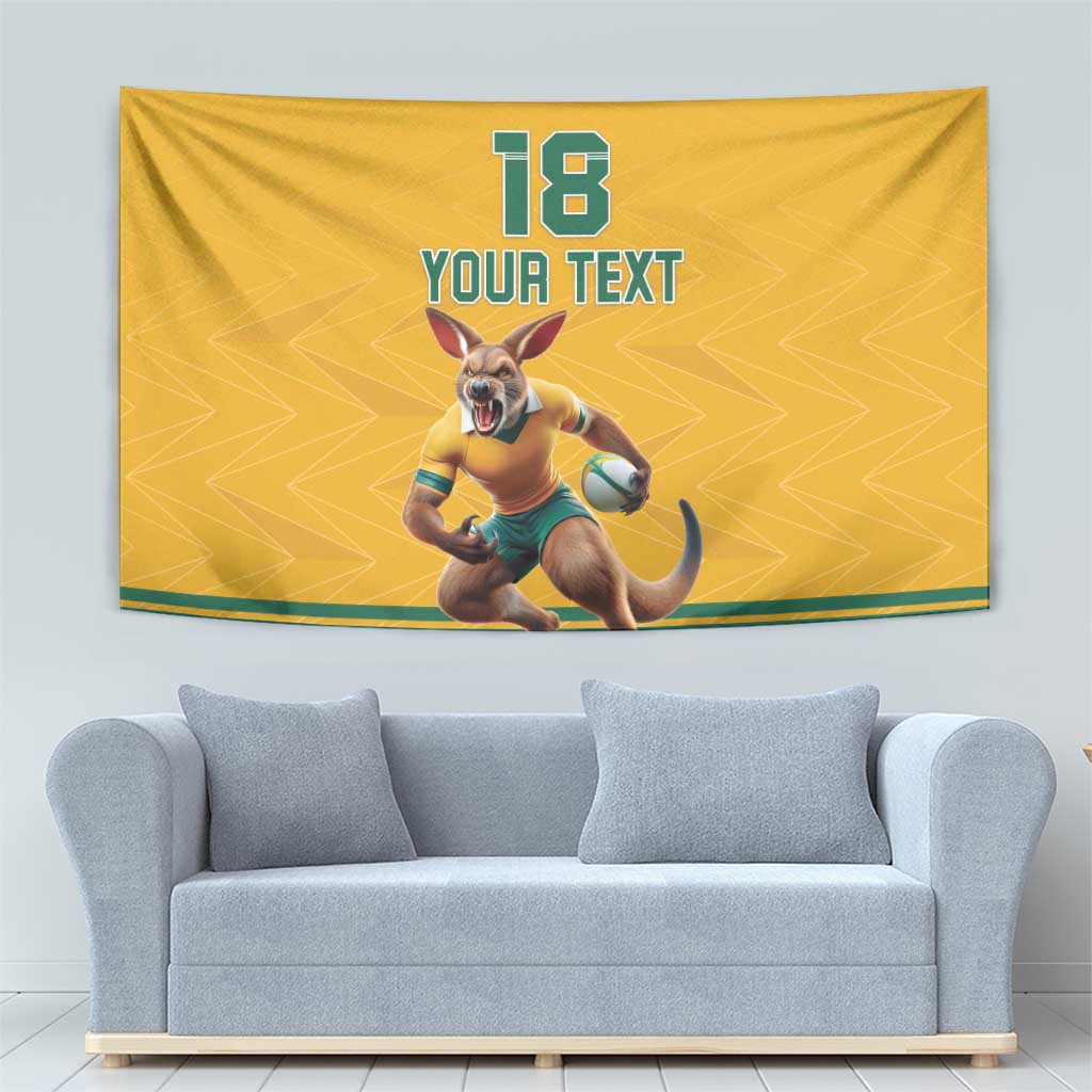 Custom Australia Rugby Tapestry Wallabies Mascot Sporty Style - Aussie Hoodie