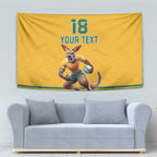 Custom Australia Rugby Tapestry Wallabies Mascot Sporty Style - Aussie Hoodie