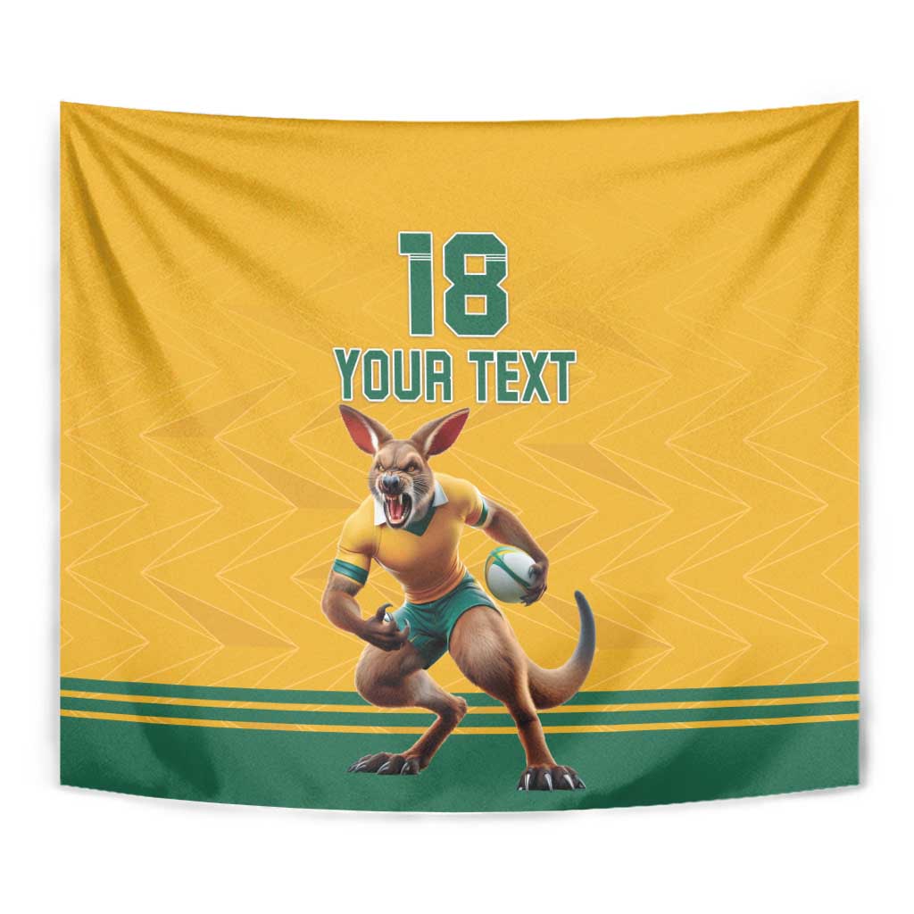 Custom Australia Rugby Tapestry Wallabies Mascot Sporty Style - Aussie Hoodie