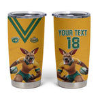 Custom Australia Rugby Tumbler Cup Wallabies Mascot Sporty Style - Aussie Hoodie
