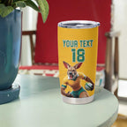 Custom Australia Rugby Tumbler Cup Wallabies Mascot Sporty Style - Aussie Hoodie