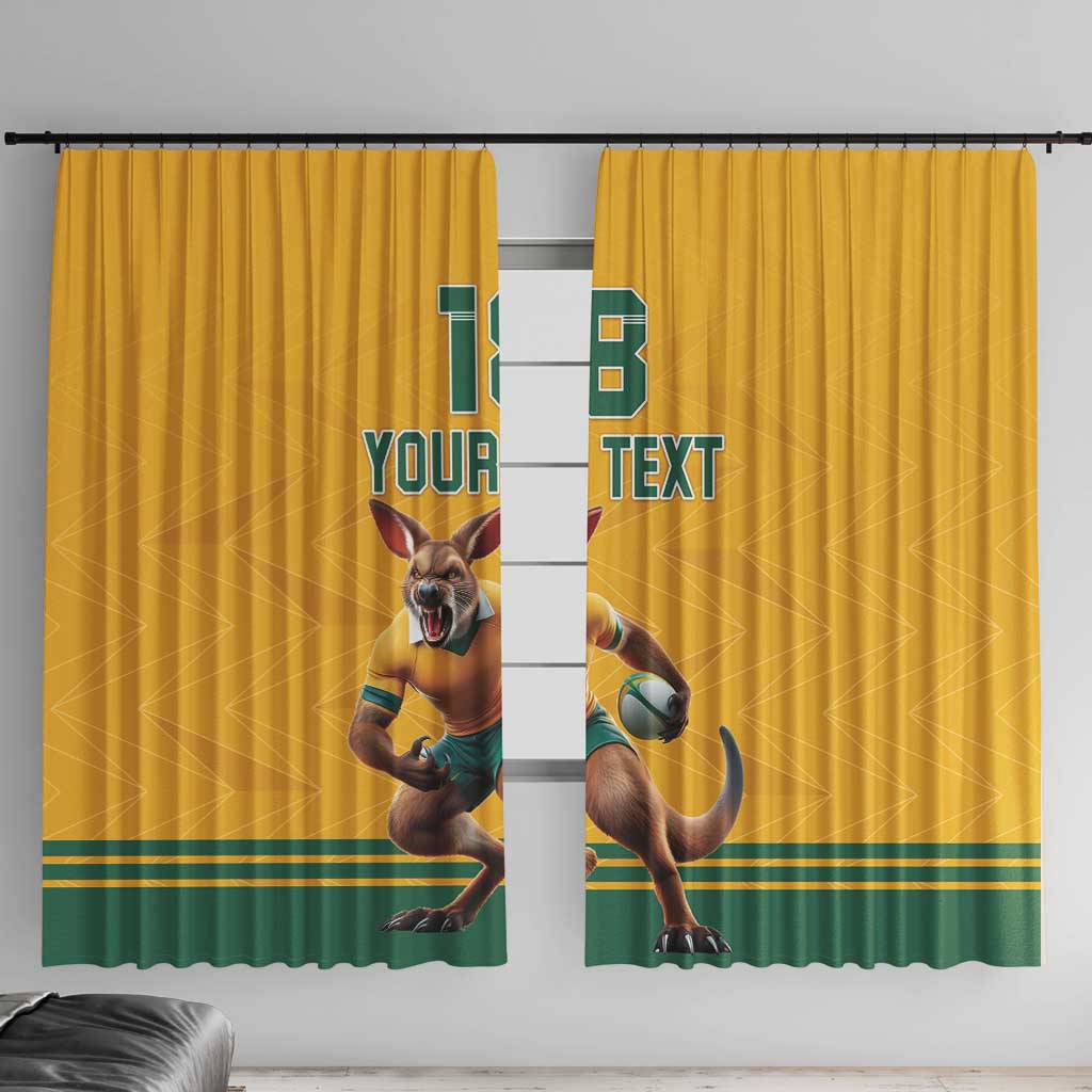 Custom Australia Rugby Window Curtain Wallabies Mascot Sporty Style - Aussie Hoodie