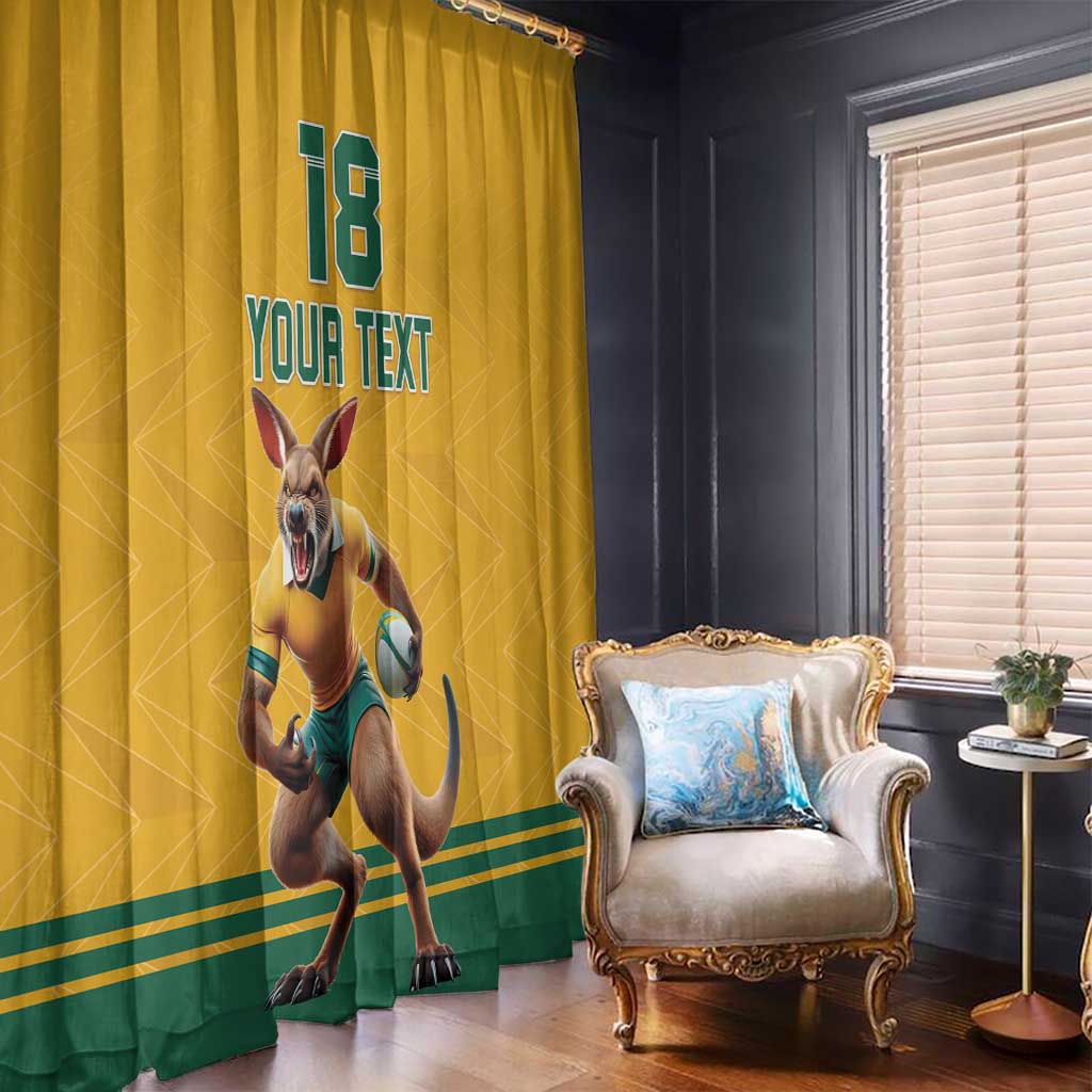 Custom Australia Rugby Window Curtain Wallabies Mascot Sporty Style - Aussie Hoodie