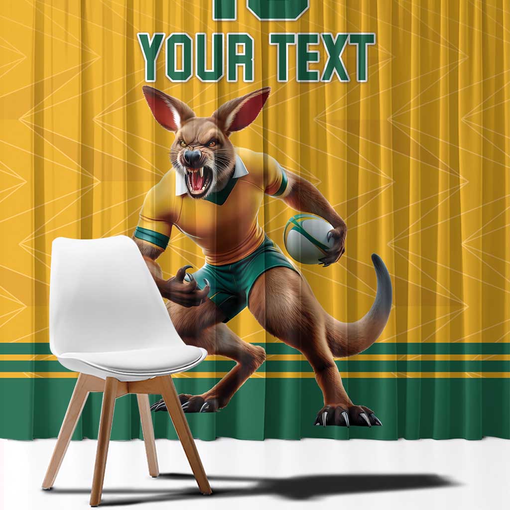 Custom Australia Rugby Window Curtain Wallabies Mascot Sporty Style - Aussie Hoodie