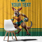 Custom Australia Rugby Window Curtain Wallabies Mascot Sporty Style - Aussie Hoodie