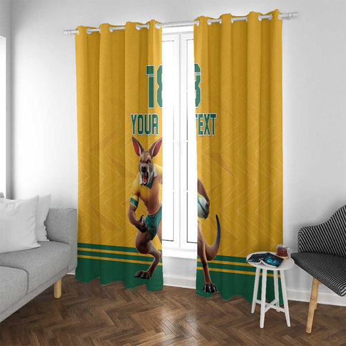 Custom Australia Rugby Window Curtain Wallabies Mascot Sporty Style - Aussie Hoodie