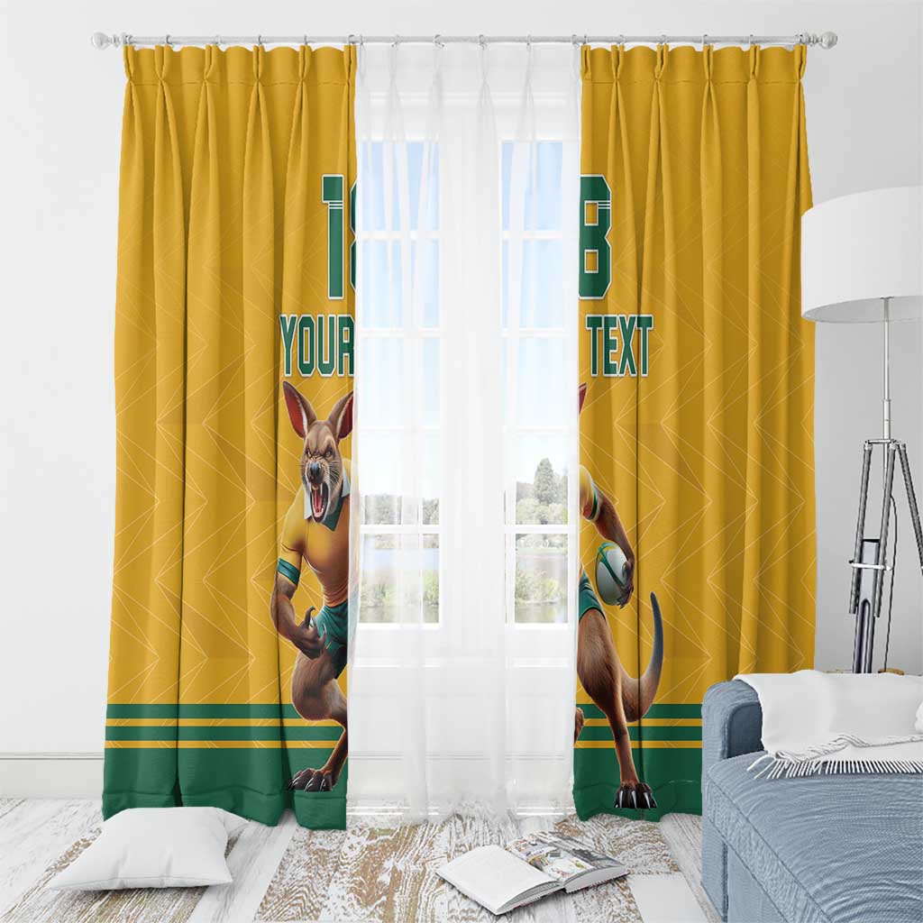 Custom Australia Rugby Window Curtain Wallabies Mascot Sporty Style - Aussie Hoodie