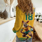 Custom Australia Rugby Women Casual Shirt Wallabies Mascot Sporty Style - Aussie Hoodie
