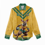 Custom Australia Rugby Women Casual Shirt Wallabies Mascot Sporty Style - Aussie Hoodie