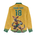 Custom Australia Rugby Women Casual Shirt Wallabies Mascot Sporty Style - Aussie Hoodie