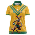 Custom Australia Rugby Women Polo Shirt Wallabies Mascot Sporty Style - Aussie Hoodie