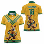 Custom Australia Rugby Women Polo Shirt Wallabies Mascot Sporty Style - Aussie Hoodie