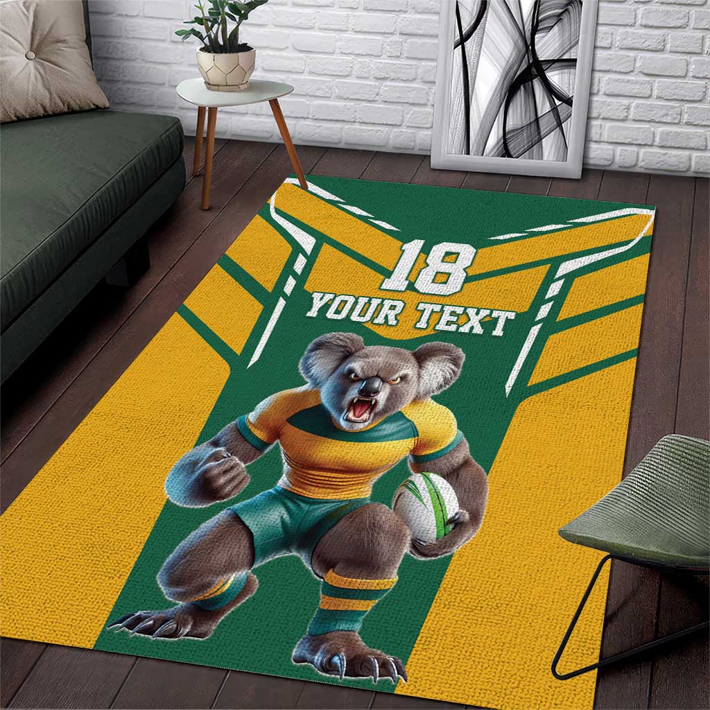 Custom Australia Rugby Area Rug Koala Mascot Sporty Style - Aussie Hoodie