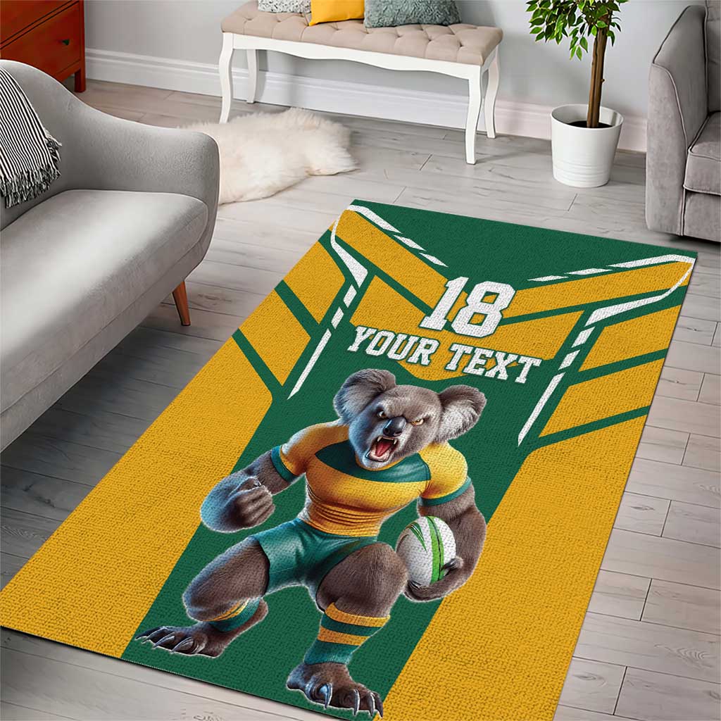 Custom Australia Rugby Area Rug Koala Mascot Sporty Style - Aussie Hoodie