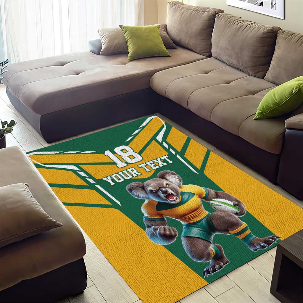 Custom Australia Rugby Area Rug Koala Mascot Sporty Style - Aussie Hoodie