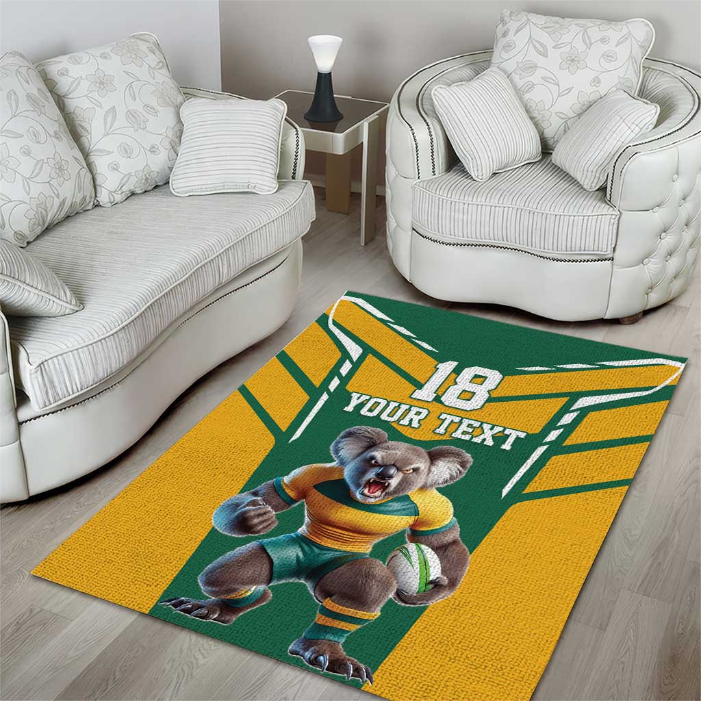 Custom Australia Rugby Area Rug Koala Mascot Sporty Style - Aussie Hoodie