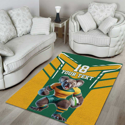 Custom Australia Rugby Area Rug Koala Mascot Sporty Style - Aussie Hoodie