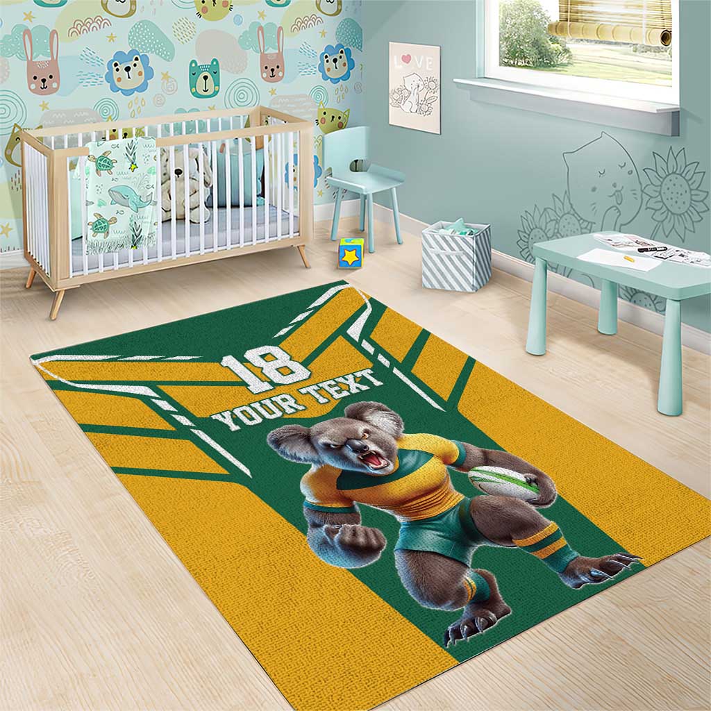 Custom Australia Rugby Area Rug Koala Mascot Sporty Style - Aussie Hoodie