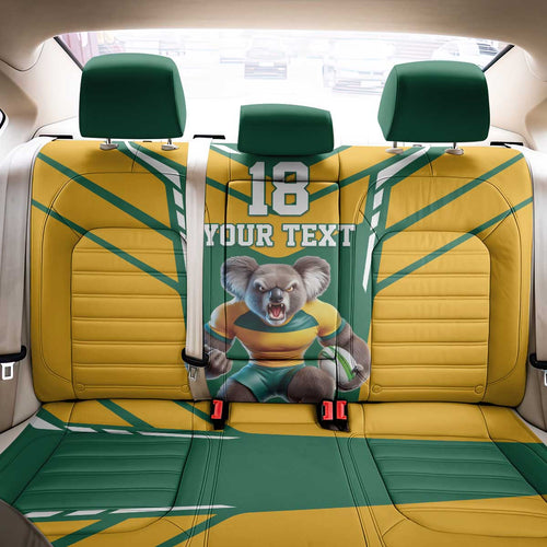 Custom Australia Rugby Back Car Seat Cover Koala Mascot Sporty Style - Aussie Hoodie