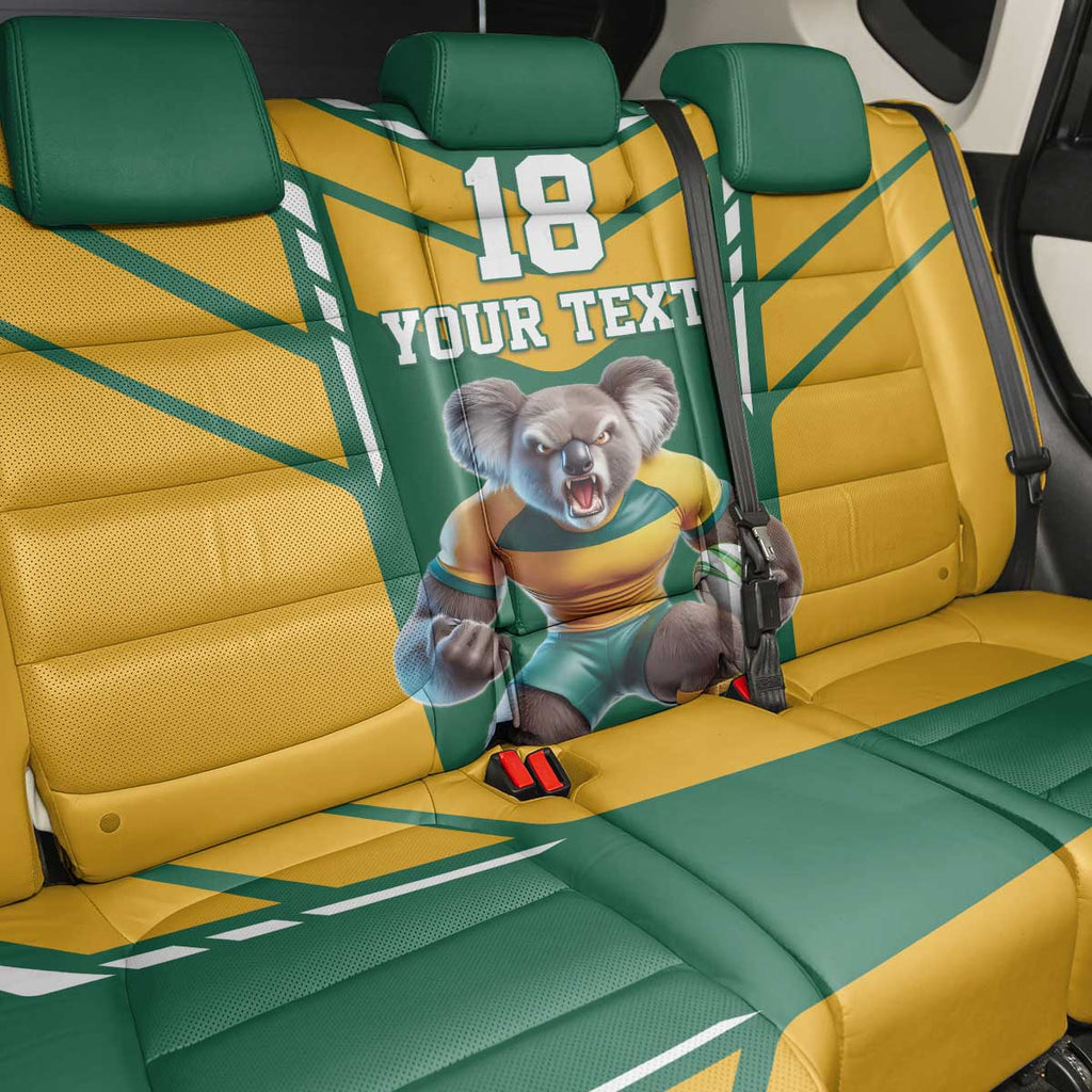 Custom Australia Rugby Back Car Seat Cover Koala Mascot Sporty Style - Aussie Hoodie