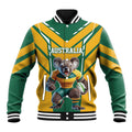Custom Australia Rugby Baseball Jacket Koala Mascot Sporty Style - Aussie Hoodie