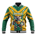 Custom Australia Rugby Baseball Jacket Koala Mascot Sporty Style - Aussie Hoodie