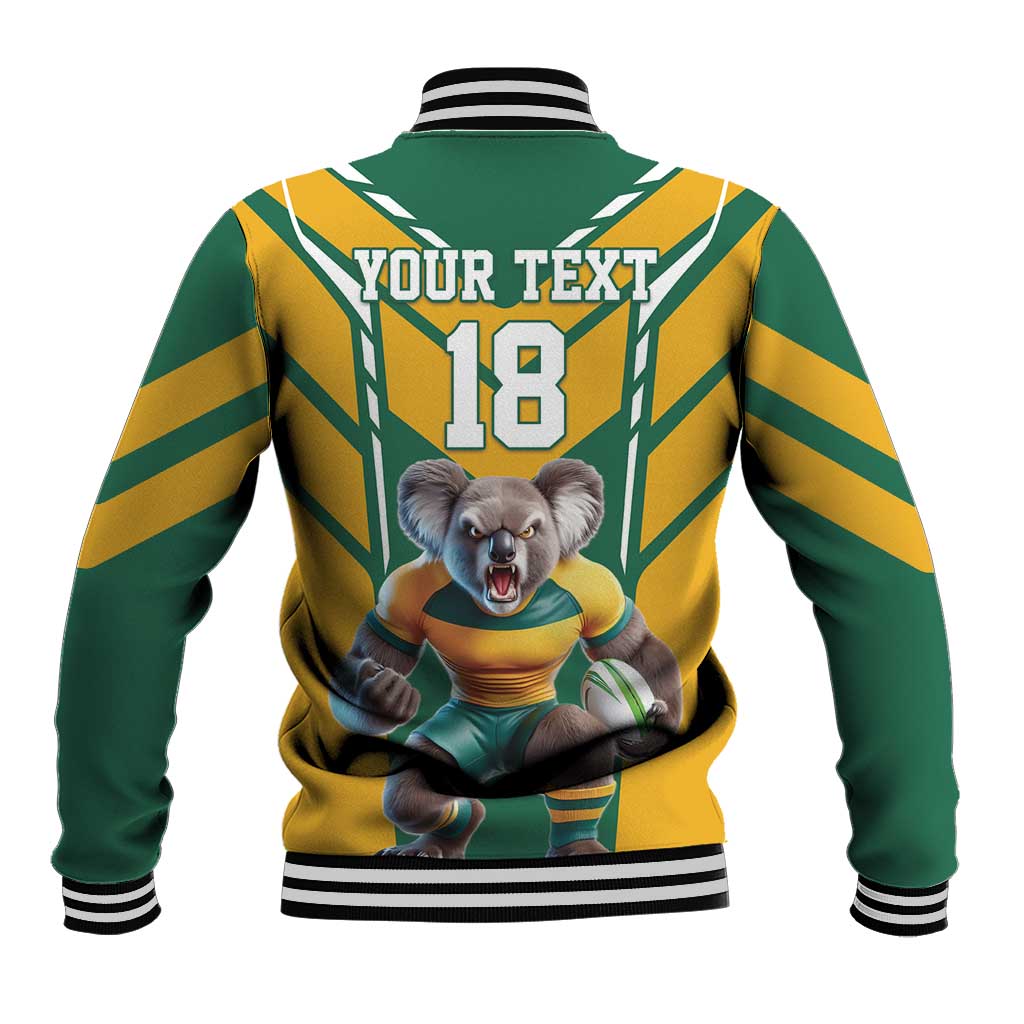 Custom Australia Rugby Baseball Jacket Koala Mascot Sporty Style - Aussie Hoodie