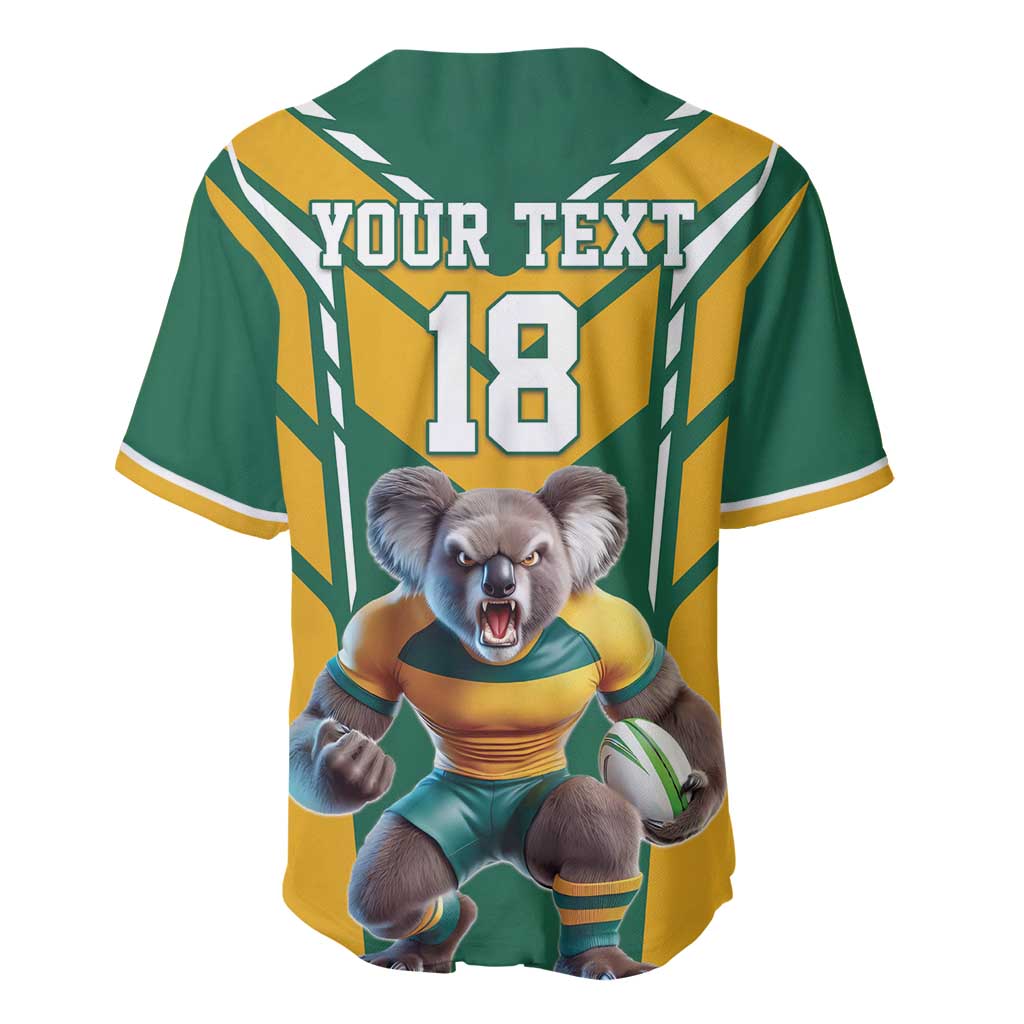 Custom Australia Rugby Baseball Jersey Koala Mascot Sporty Style - Aussie Hoodie