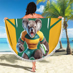 Custom Australia Rugby Beach Blanket Koala Mascot Sporty Style - Aussie Hoodie
