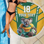 Custom Australia Rugby Beach Blanket Koala Mascot Sporty Style - Aussie Hoodie