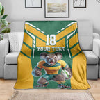 Custom Australia Rugby Blanket Koala Mascot Sporty Style - Aussie Hoodie