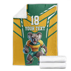 Custom Australia Rugby Blanket Koala Mascot Sporty Style - Aussie Hoodie
