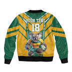 Custom Australia Rugby Bomber Jacket Koala Mascot Sporty Style - Aussie Hoodie
